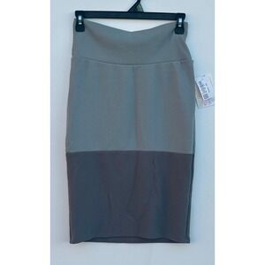 LuLaRoe Cassie Pencil Skirt Womens XS Grey Colorblock 1Stretch Knee Length
